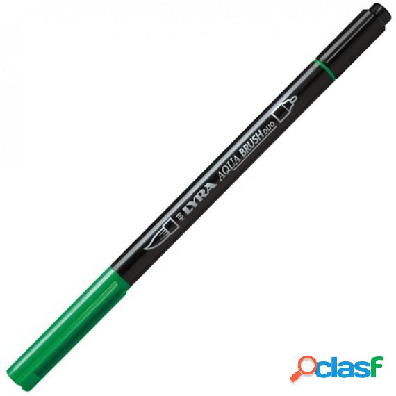 Pennarello Aqua Brush Duo - punte 2/4 mm - verde permanente