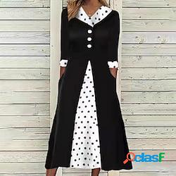 Per donna Abito casual Abito a pois Vestito longuette Nero