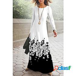 Per donna Abito casual Abito lungo Abito lungo Bianco e nero