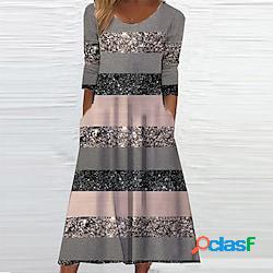 Per donna Abito casual Vestito a trapezio Abito midi Vestito