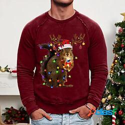 Per uomo Felpa Maglione Nero Rosso Blu marino Grigio Bianco