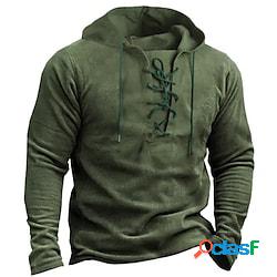 Per uomo Felpa con cappuccio Maglione Verde militare Grigio