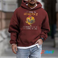 Per uomo Felpa con cappuccio pullover Rosso bordeaux Verde