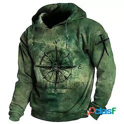Per uomo Felpa con cappuccio pullover Verde Con cappuccio