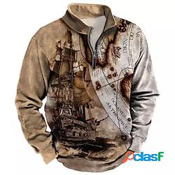 Per uomo Unisex Felpa con zip Maglione Marrone mezza