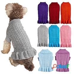 Pet maglione tinta unita cane vestito di pelliccia teddy cat