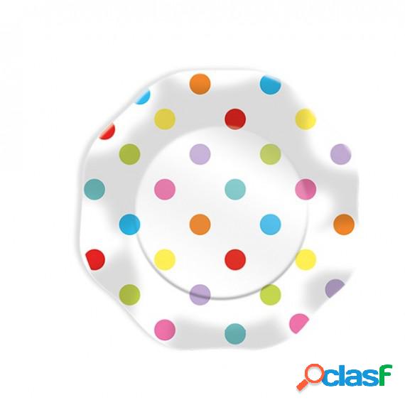 Piatti - multicolor - pois - D 18 cm - Big Party - conf. 10