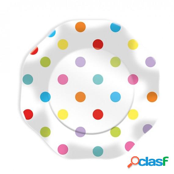 Piatti - multicolor - pois - D 23 cm - Big Party - conf. 10