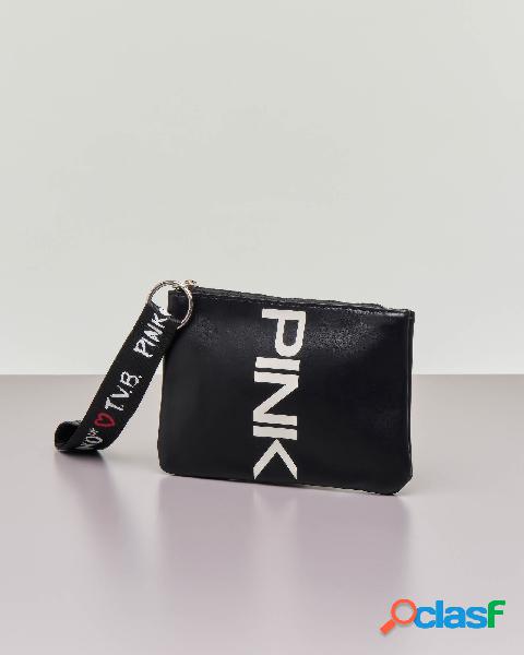 Pochette nera in ecopelle