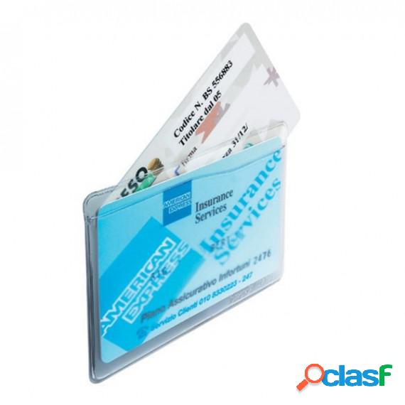 Porta Cards - 2 tasche - 9,5x6,5 cm - trasparente - Favorit