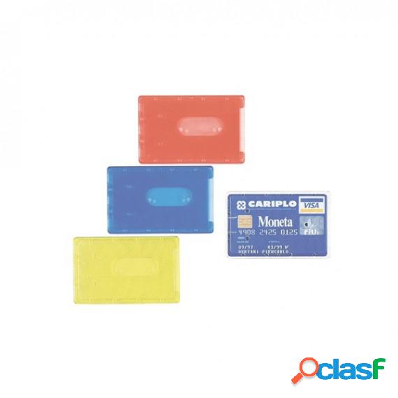 Porta Cards rigido - PVC - 8,5x5,4 cm - colori assortiti -