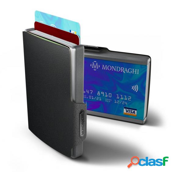 Porta Tessere Mondraghi One Black - Mini Wallet In Pelle Con