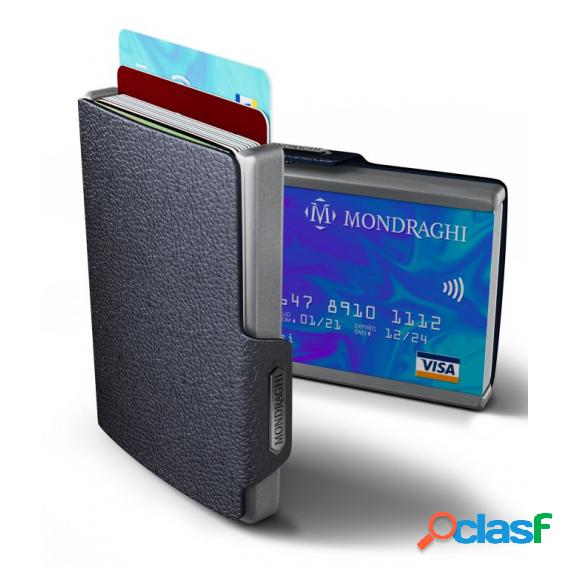 Porta Tessere Mondraghi One Blue - Mini Wallet In Pelle Con