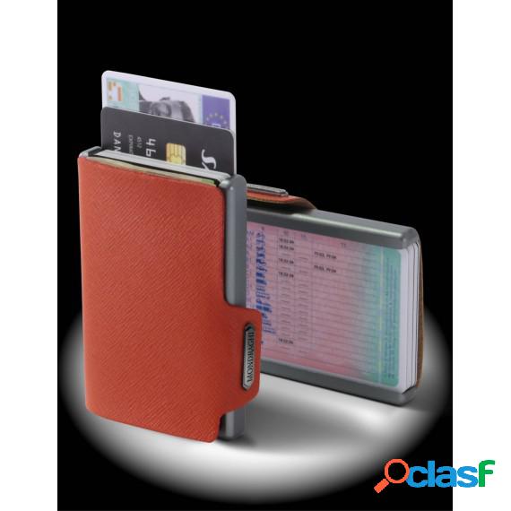 Porta Tessere Mondraghi Saffiano Orange - Mini Wallet In