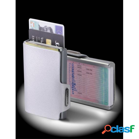 Porta Tessere Mondraghi Saffiano Silver - Mini Wallet In