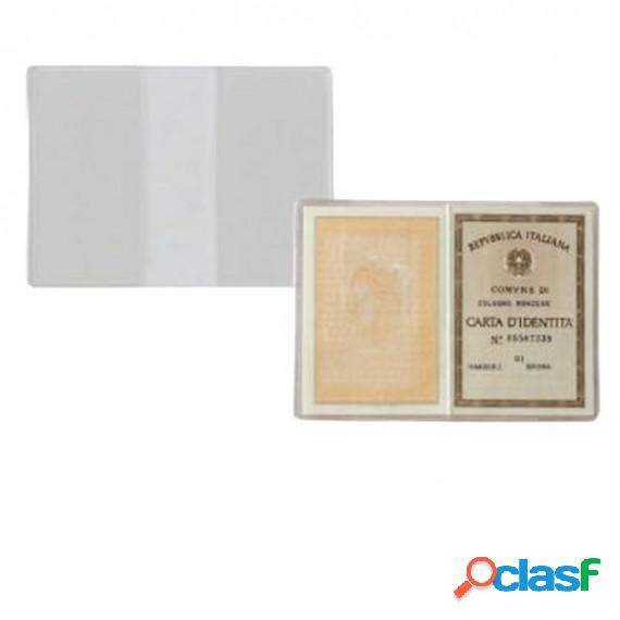 Porta carta identitA - PVC - 15,5 x 11 cm - trasparente -