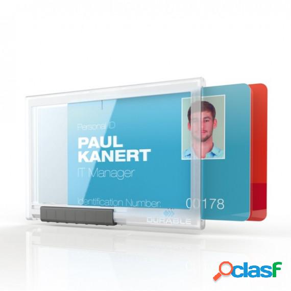 Portabadge PushBox Duo - 2 tessere inseribili - 5,4 x 8,7 cm