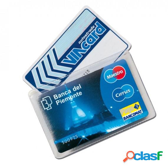 Portacard Cristalcard - per 2 tessere - 9,7x6,3 cm - Alplast