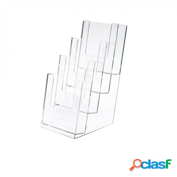 Portadepliant - plastica trasparente - 11 x 25 x 14 cm -