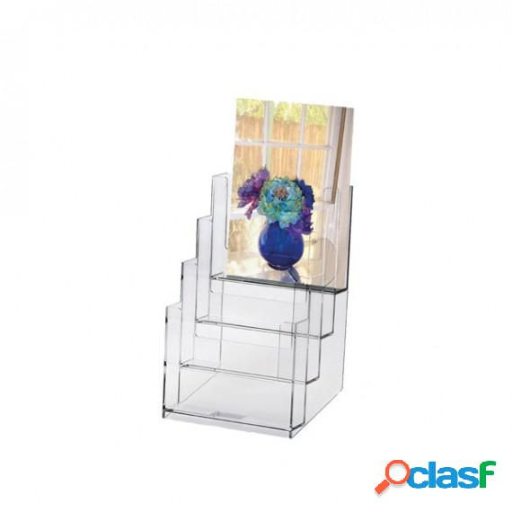 Portadepliant - plastica trasparente - 16,5x24x14 cm - Lebez