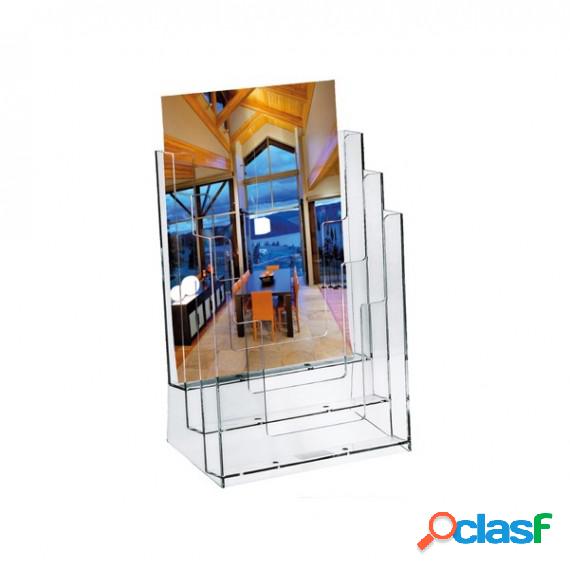 Portadepliant - plasticca trasparente - 23x33x14 cm - Lebez
