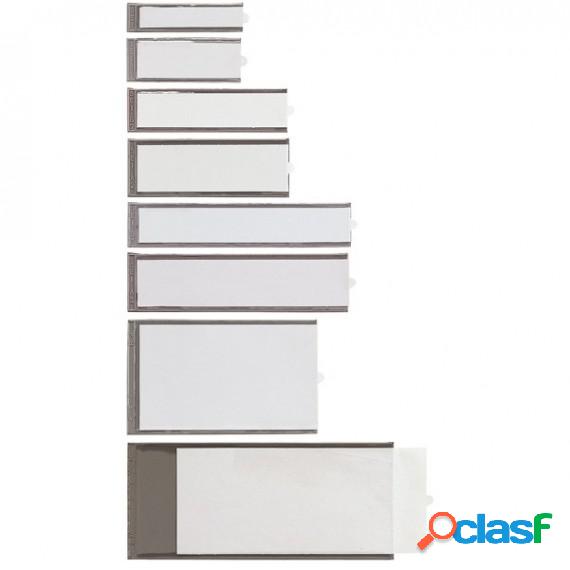 Portaetichette adesive Ies B4 - 65 x 100 mm - grigio - Sei