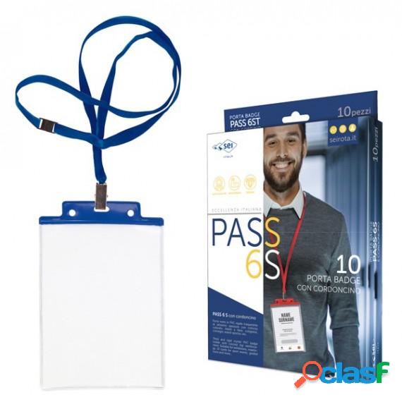 Portanome Pass 6S-P - cordoncino blu - 10 x 15 cm (A6) - blu