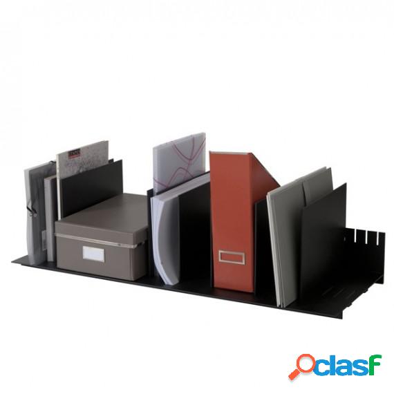 Portariviste - 10 separatori mobili - nero - 80,2x27,5x21 cm