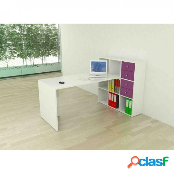 Postazione Home-Office - 9 caselle - 169x104x104 cm - bianco