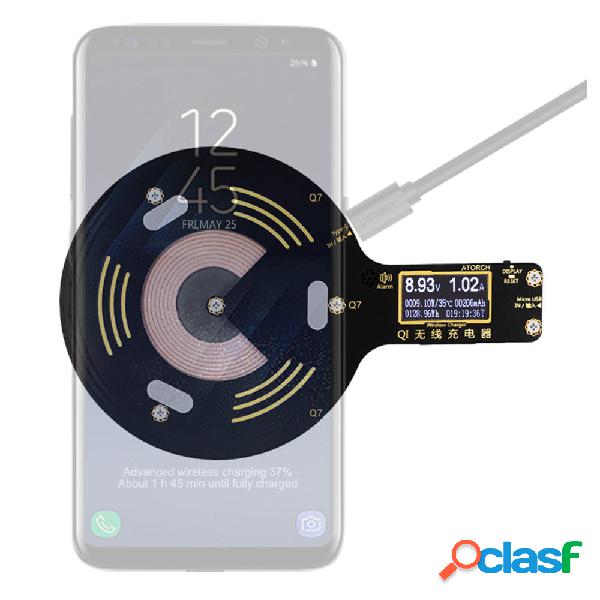 Qi QC2.0 / 3.0 Wireless 10W Caricatore Veloce Voltmetro del