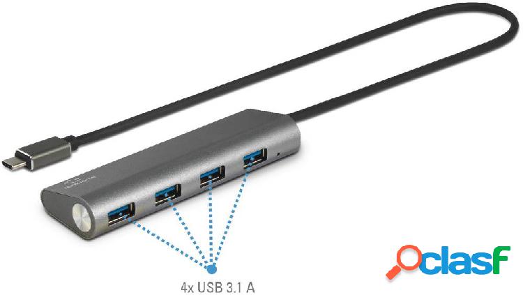 Renkforce 4 Porte Hub USB 3.0 Contenitore in alluminio