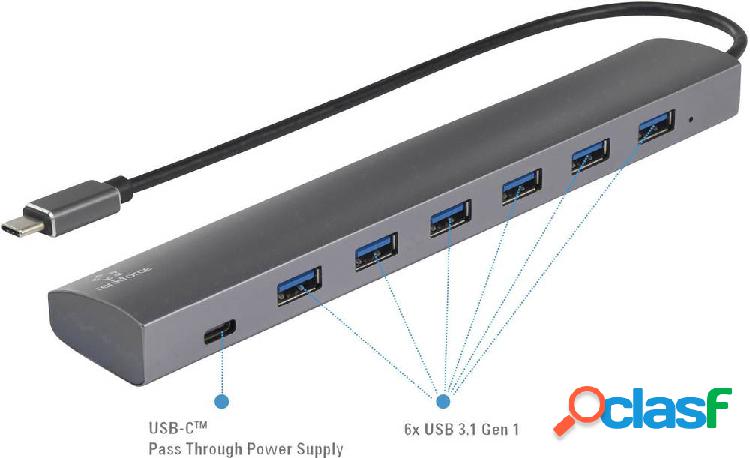 Renkforce 6+1 Porta USB 3.1 Gen 1-Hub con connessione di