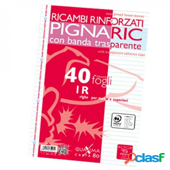 Ricambi forati rinforzati Pignaric - A4 - 1 rigo - 40 fogli