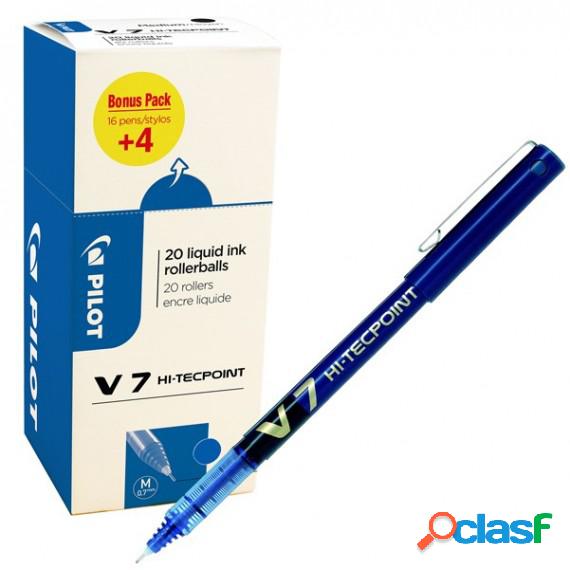 Roller con cappuccio Hi Tecpoint V7 - punta 0,7mm - blu -