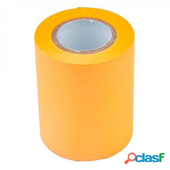 Rotolo ricarica carta autoadesiva - arancio neon - 59mm x