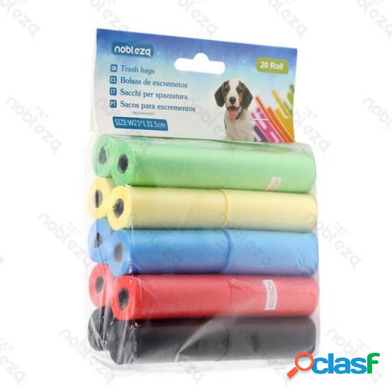 Sacchetti Igienici Per Cani 20 Rotoli Colori Misti Misura