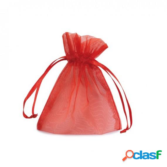 Sacchetti bomboniera Milly - 8,5 x 10 cm - organza - rosso -