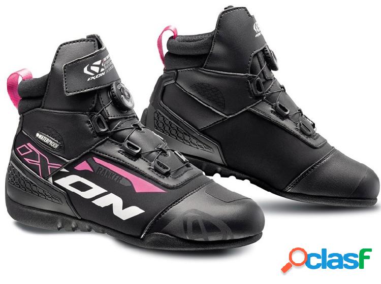 Scarpe moto Ixon RANKER WP LADY Nero Bianco Fucsia