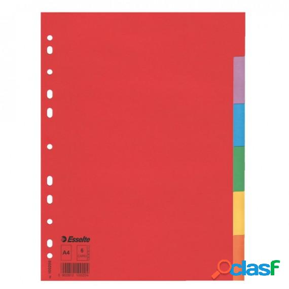 Separatore Economy - 6 tasti - cartoncino colorato 160 gr -