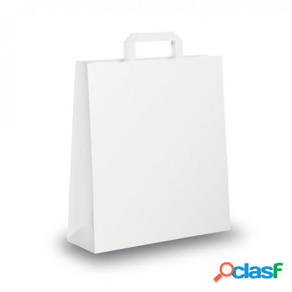 Shopper carta - maniglia piattina - 26 x 11 x 35 cm - bianco