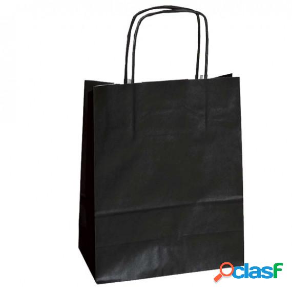 Shopper in carta - maniglie cordino - nero - 22 x 10 x 29cm