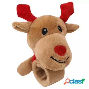 Simpatico braccialetto di peluche a tema natalizio - Renna