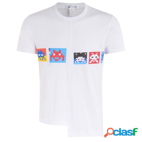 T-Shirt Comme Des Garçons Shirt Space Invaders bianca