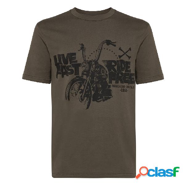 T-shirt Carburo LIVE FAST Verde Militare