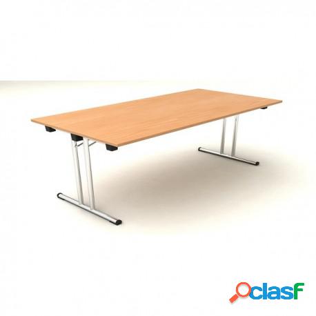 Tavolo Pieghevole 178X80Cm - H72Cm Noce Chiaro - Easy Fold