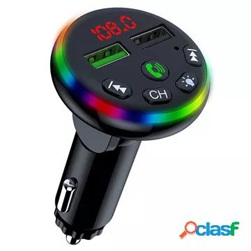 Trasmettitore FM Bluetooth LED RGB e Caricabatteria da Auto
