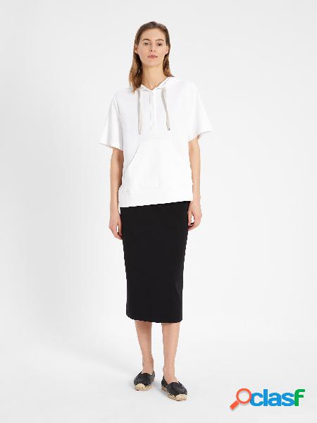Tubino midi in jersey di cotone nero con elastico inserito