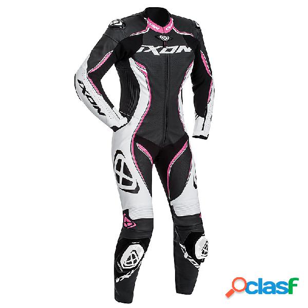 Tuta moto donna pelle estiva Ixon VORTEX LADY Nero Bianco