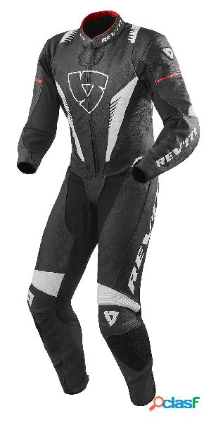 Tuta moto pelle Revit Intera Venom Nero-Bianco-Rosso