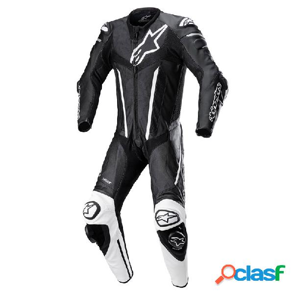 Tuta moto pelle intera Alpinestars FUSION Nero Bianco